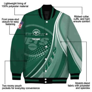 custom new york jets wave patterns green jacket new arrival