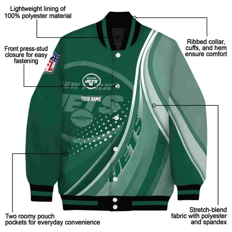 custom new york jets wave patterns green jacket new arrival