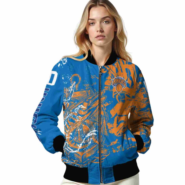 custom new york knicks fishing art blue jacket latest model
