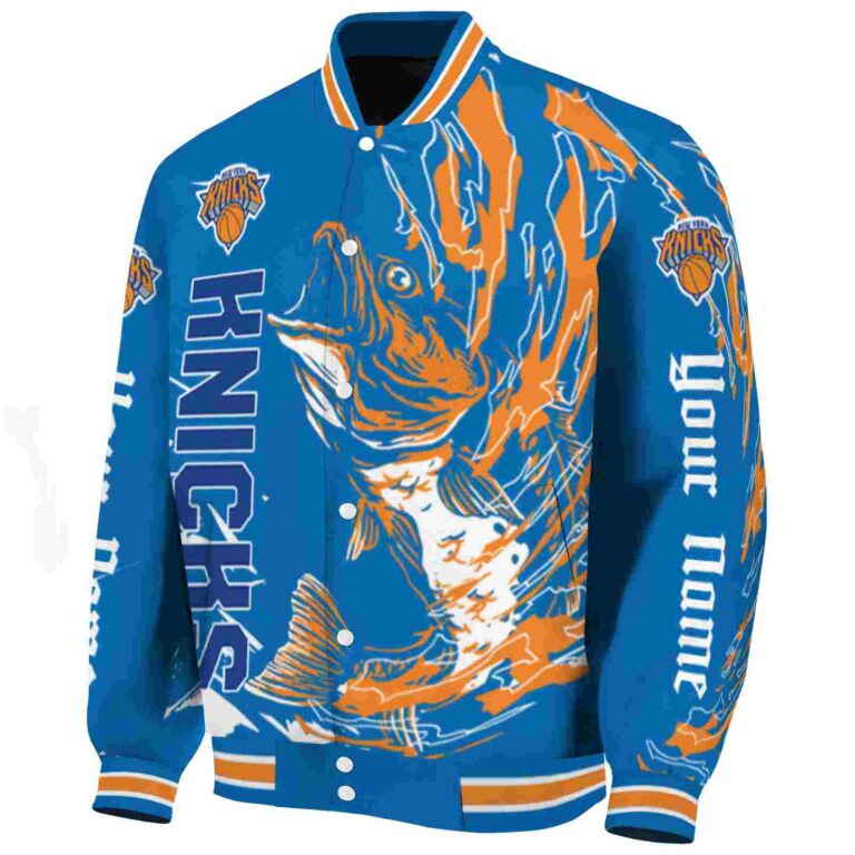 custom new york knicks fishing passion blue white jacket best selling