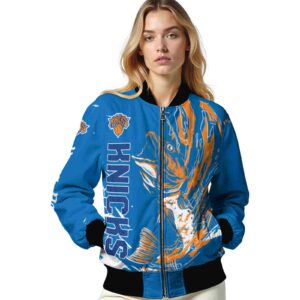 custom new york knicks fishing passion blue white jacket latest model