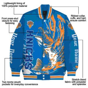 custom new york knicks fishing passion blue white jacket new arrival