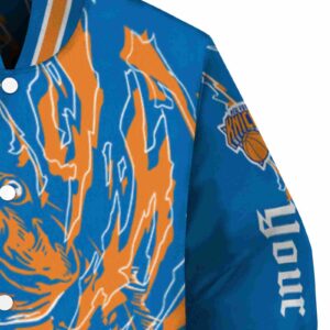 custom new york knicks fishing passion blue white jacket premium grade