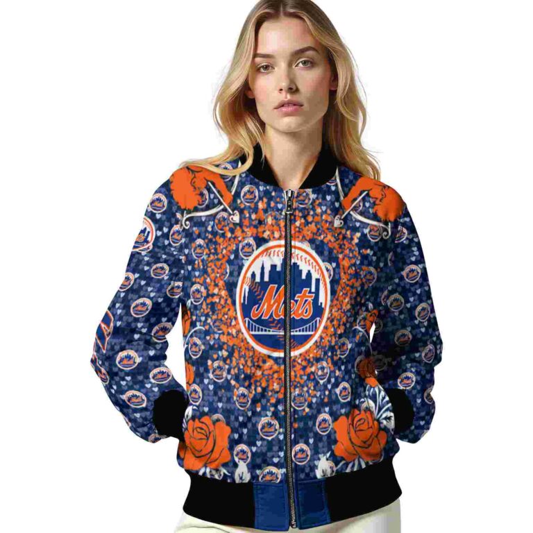 custom new york mets heart explosion blue jacket latest model