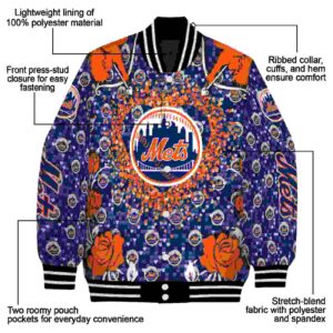 custom new york mets heart explosion blue jacket new arrival