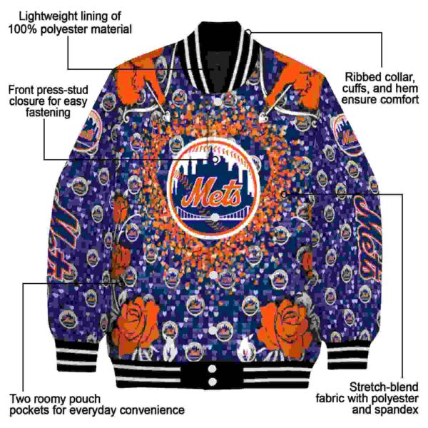 custom new york mets heart explosion blue jacket new arrival