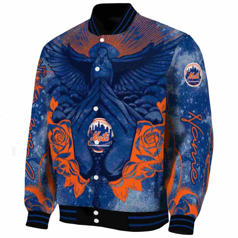 custom new york mets praying hands blue jacket best selling