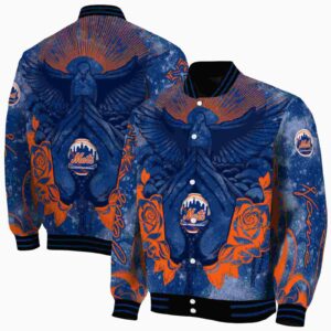custom new york mets praying hands blue jacket fashion forward