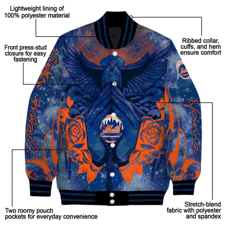 custom new york mets praying hands blue jacket new arrival