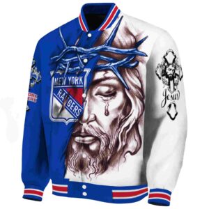 custom new york rangers jesus tears blue white jacket best selling