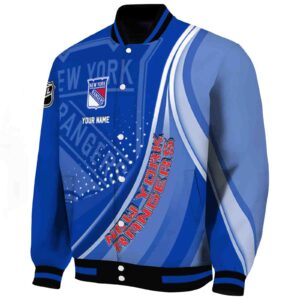 custom new york rangers wave patterns blue jacket best selling