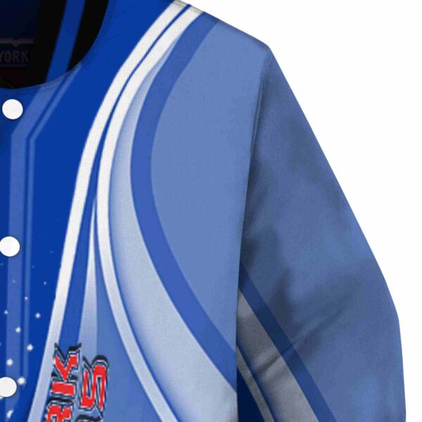 custom new york rangers wave patterns blue jacket premium grade