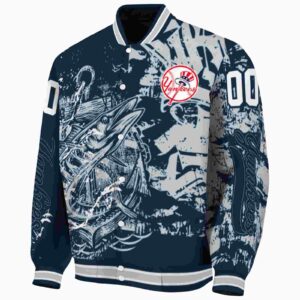 custom new york yankees fishing art navy jacket best selling