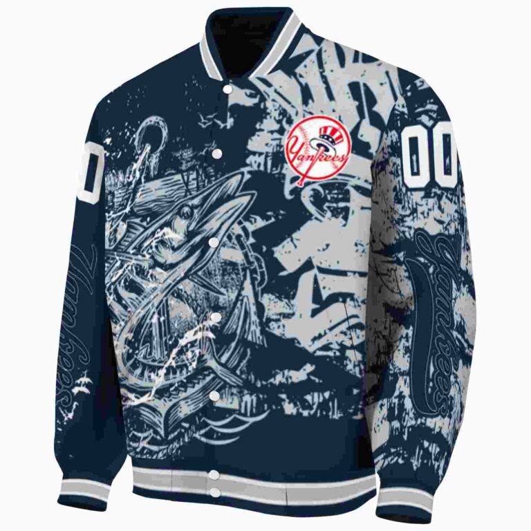 custom new york yankees fishing art navy jacket best selling