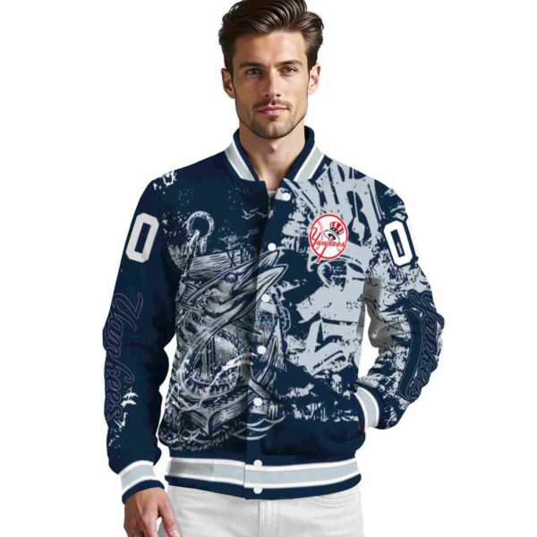 custom new york yankees fishing art navy jacket high quality
