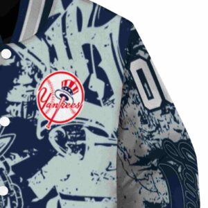 custom new york yankees fishing art navy jacket premium grade