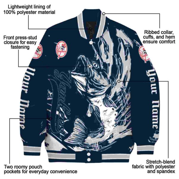 custom new york yankees fishing passion navy white jacket new arrival