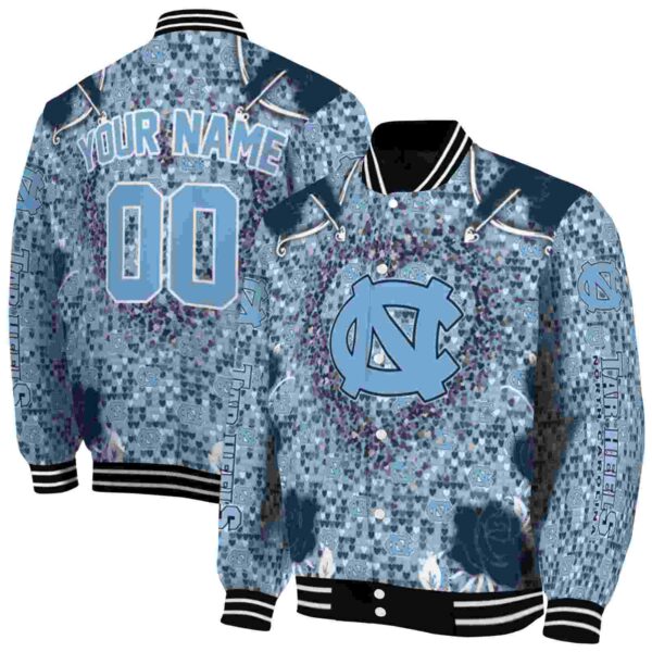 custom north carolina tar heels heart explosion light blue jacket fashion forward
