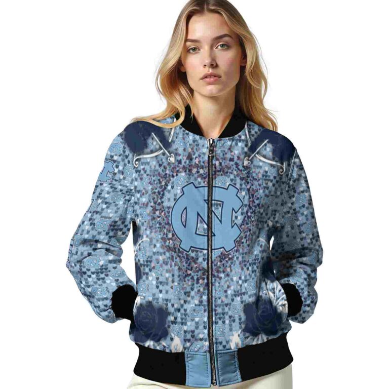 custom north carolina tar heels heart explosion light blue jacket latest model