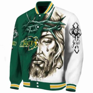 custom north dakota state bison jesus tears green white jacket best selling