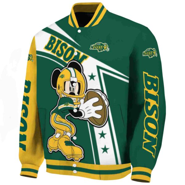 custom north dakota state bison mickey football green white jacket best selling
