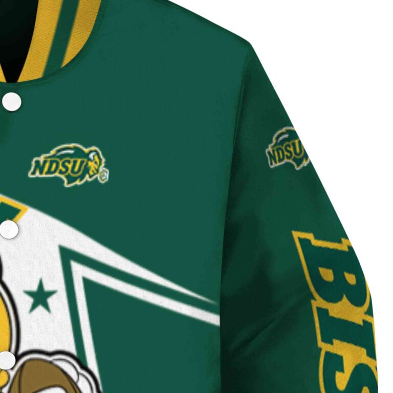 custom north dakota state bison mickey football green white jacket premium grade