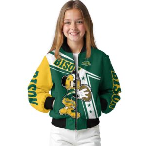 custom north dakota state bison mickey football green white jacket top rated