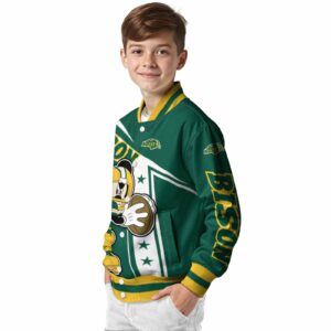 custom north dakota state bison mickey football green white jacket trendy