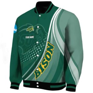 custom north dakota state bison wave patterns green jacket best selling