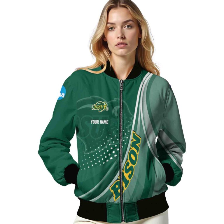 custom north dakota state bison wave patterns green jacket latest model