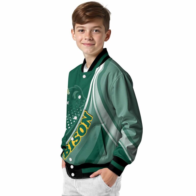 custom north dakota state bison wave patterns green jacket trendy