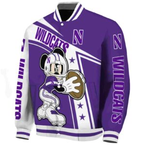 custom northwestern wildcats mickey football purple white jacket best selling