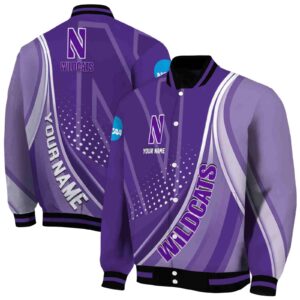 custom northwestern wildcats wave patterns purple jacket fashion forward