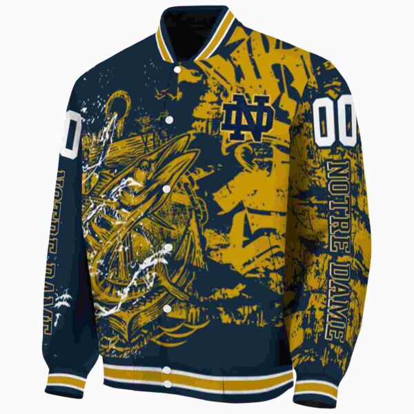 custom notre dame fighting irish fishing art navy jacket best selling