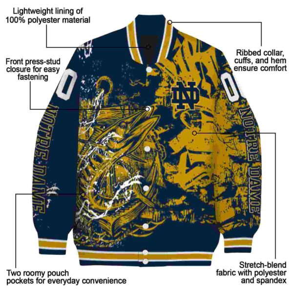 custom notre dame fighting irish fishing art navy jacket new arrival