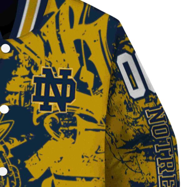 custom notre dame fighting irish fishing art navy jacket premium grade