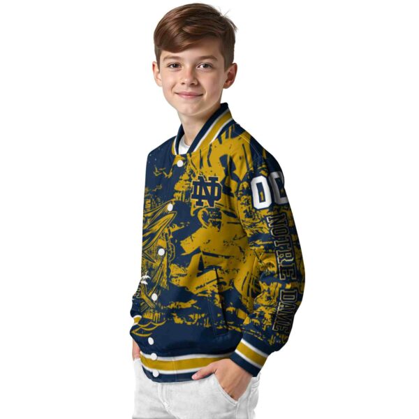 custom notre dame fighting irish fishing art navy jacket trendy