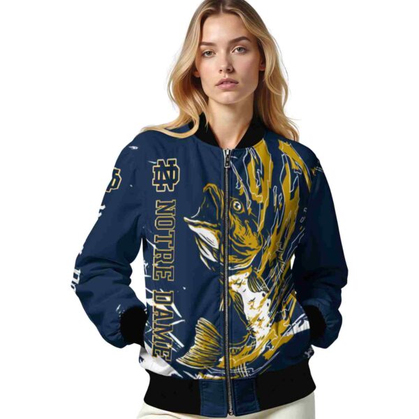 custom notre dame fighting irish fishing passion navy white jacket latest model