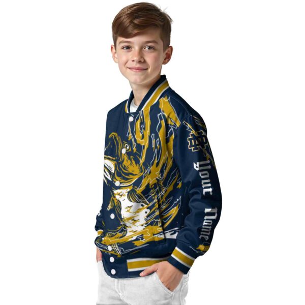 custom notre dame fighting irish fishing passion navy white jacket trendy