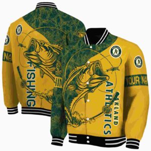 custom oakland athletics fishing rod gold jacket fashion forward