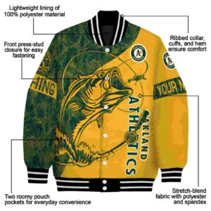 custom oakland athletics fishing rod gold jacket new arrival