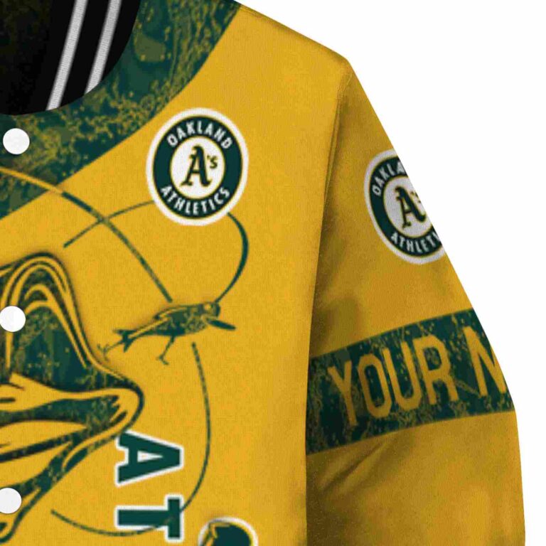 custom oakland athletics fishing rod gold jacket premium grade
