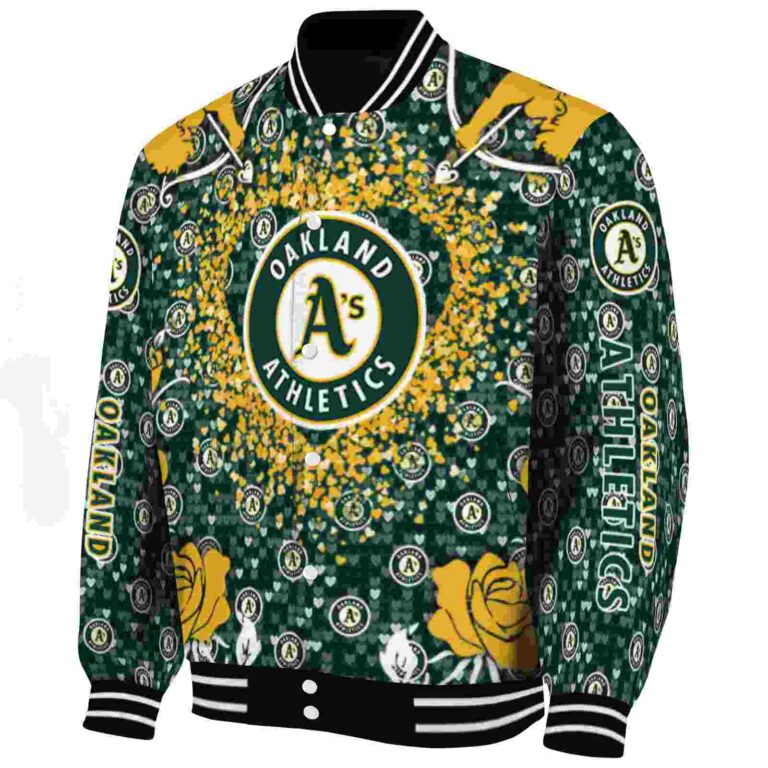 custom oakland athletics heart explosion green jacket best selling