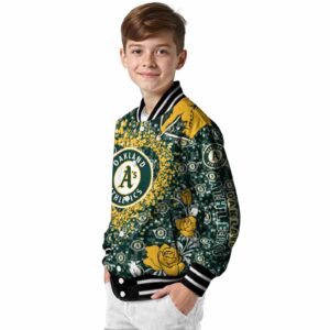 custom oakland athletics heart explosion green jacket trendy