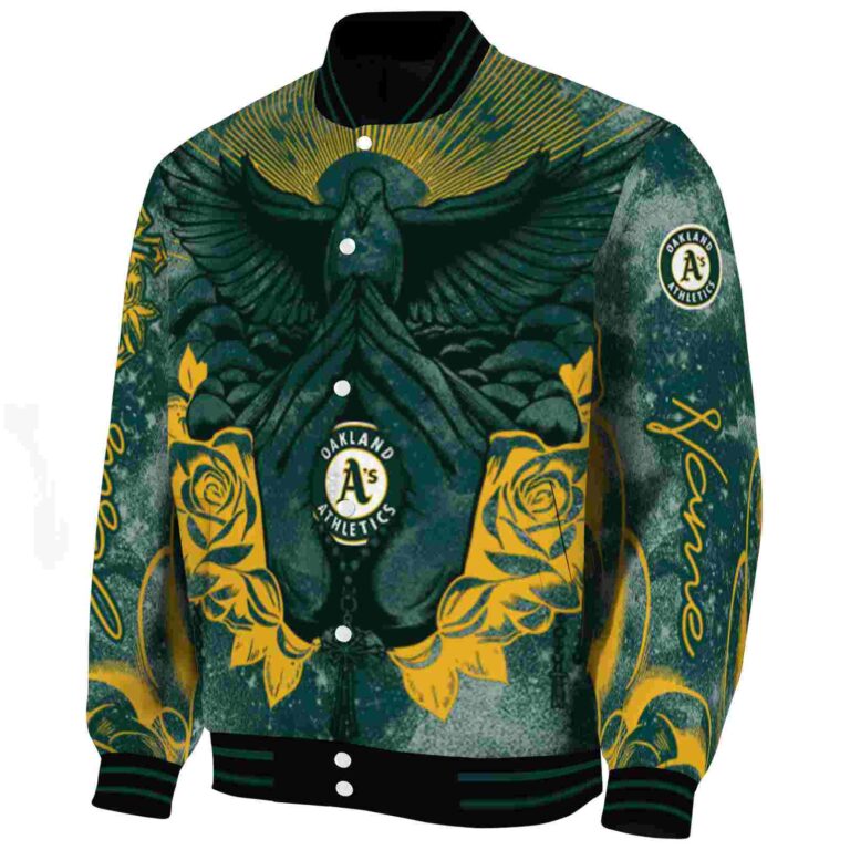 custom oakland athletics praying hands green jacket best selling