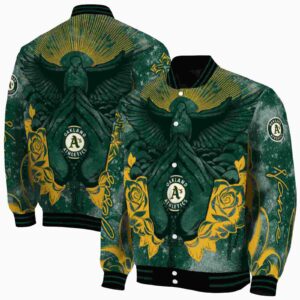 custom oakland athletics praying hands green jacket fashion forward