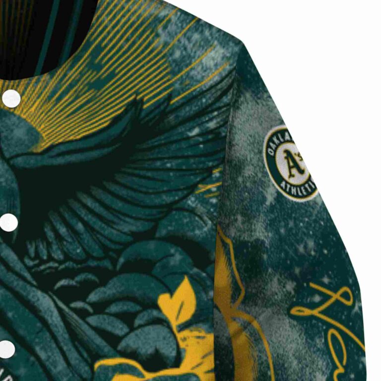 custom oakland athletics praying hands green jacket premium grade