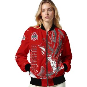 custom ohio state buckeyes fishing passion scarlet white jacket latest model