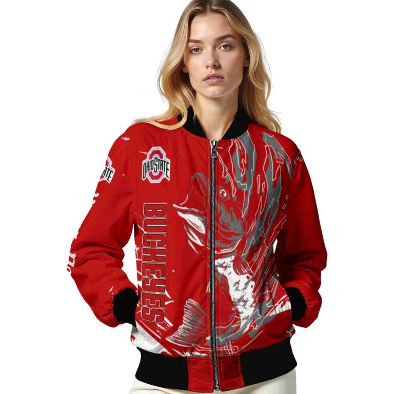 custom ohio state buckeyes fishing passion scarlet white jacket latest model