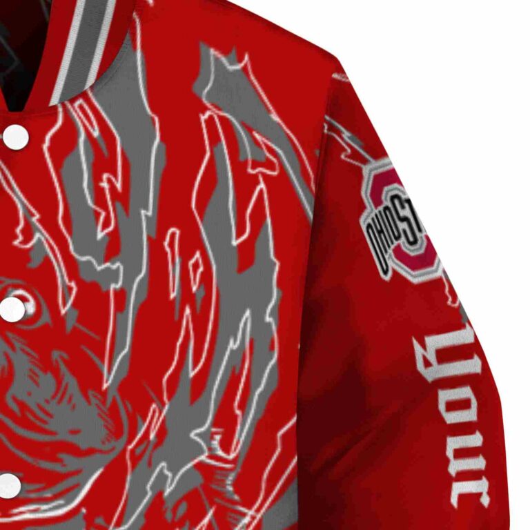 custom ohio state buckeyes fishing passion scarlet white jacket premium grade